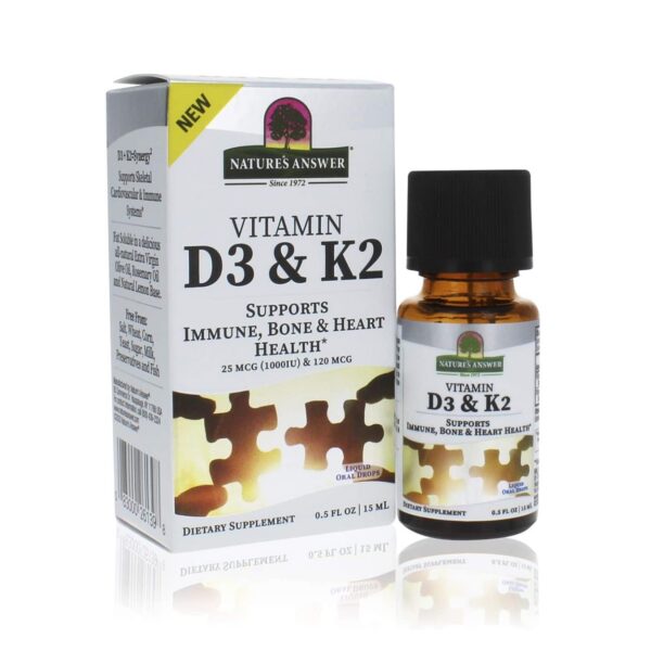 Vitamin D3 & K2 15ml Nature's Answer bottle